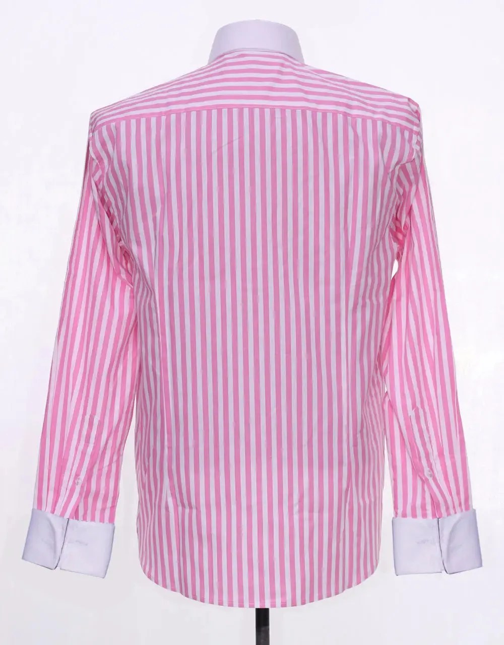 Penny Pin Collar Shirt - Pink and White Stripe Shirt