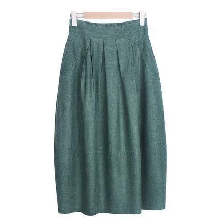 Spring Summer Linen Flower Skirt