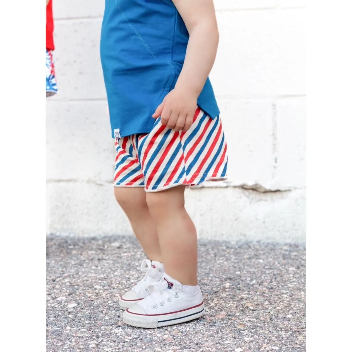 Summer Leisure Shorts- Americana Stripes