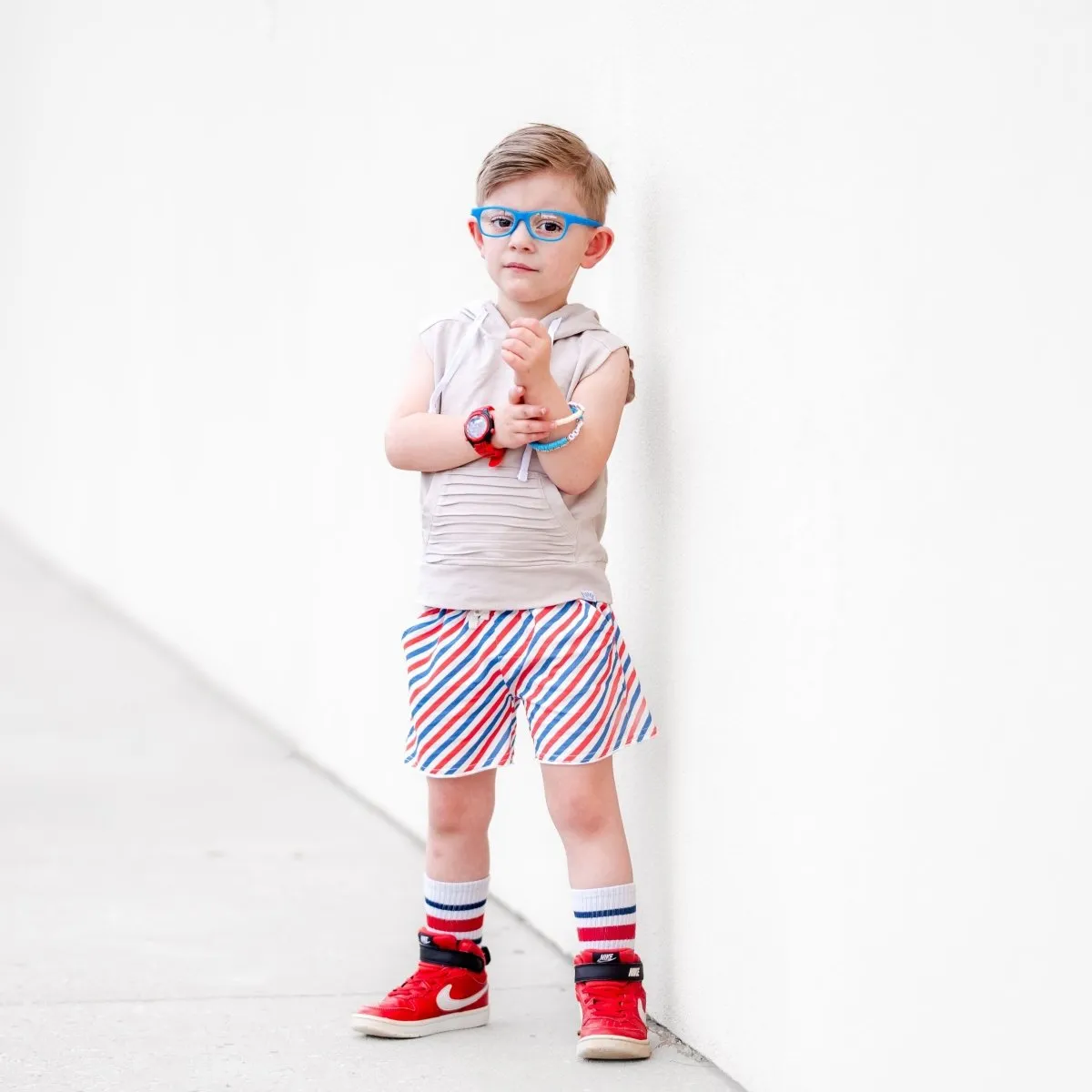 Summer Leisure Shorts- Americana Stripes