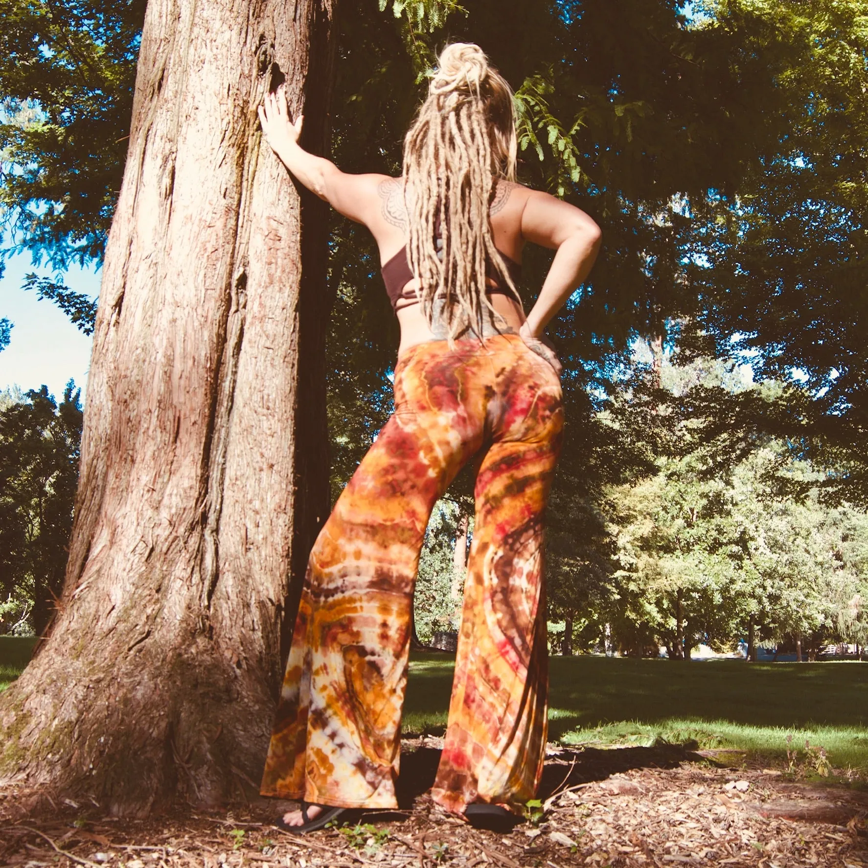 Tie Dye Autumn Long Knotted Gauchos