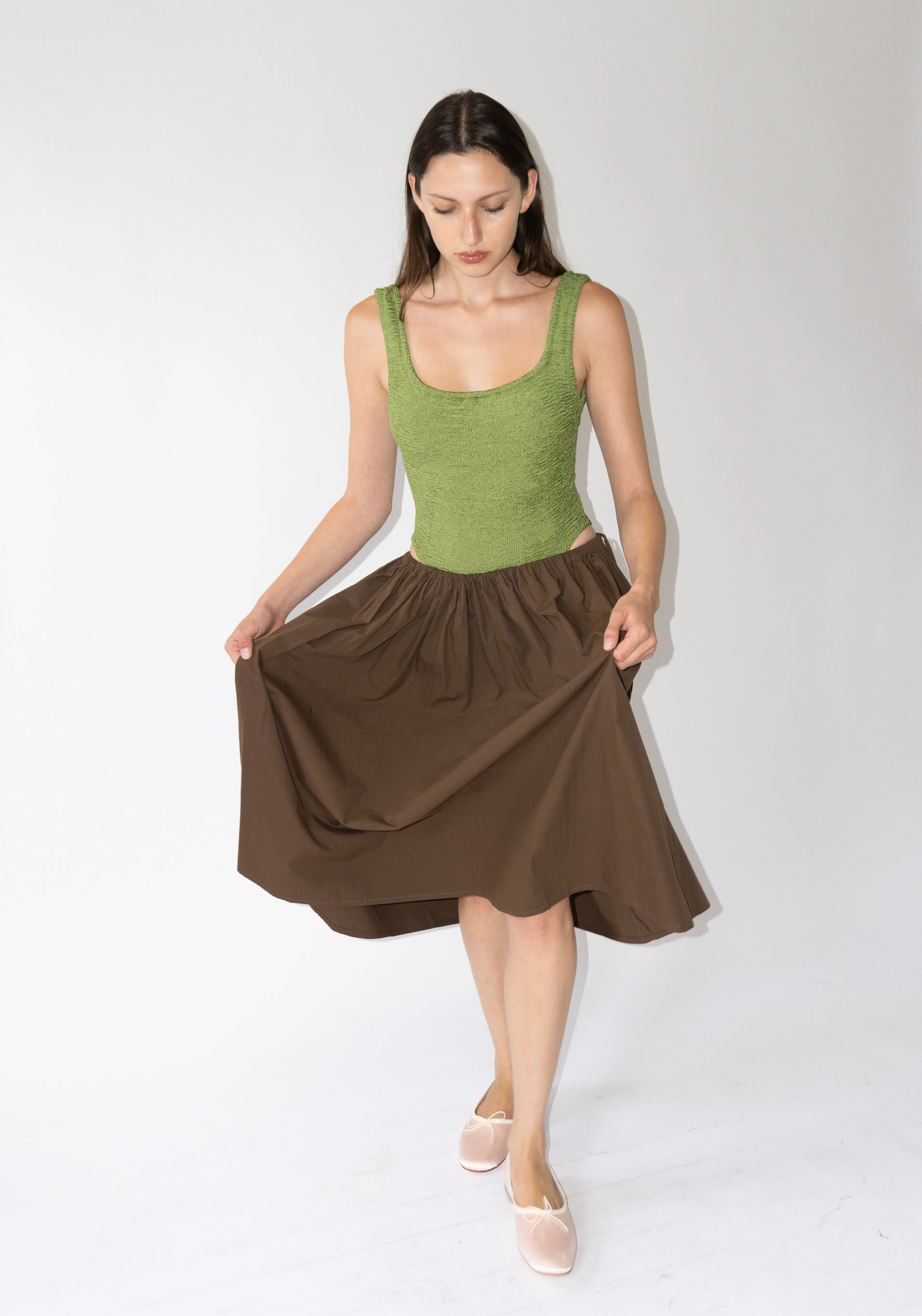 Tie Skirt in Chocolate