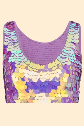 TWINKS SEQUIN CROP TOP - ORCHID