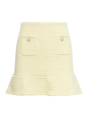 YELLOW TEXTURED KNIT SKIRT